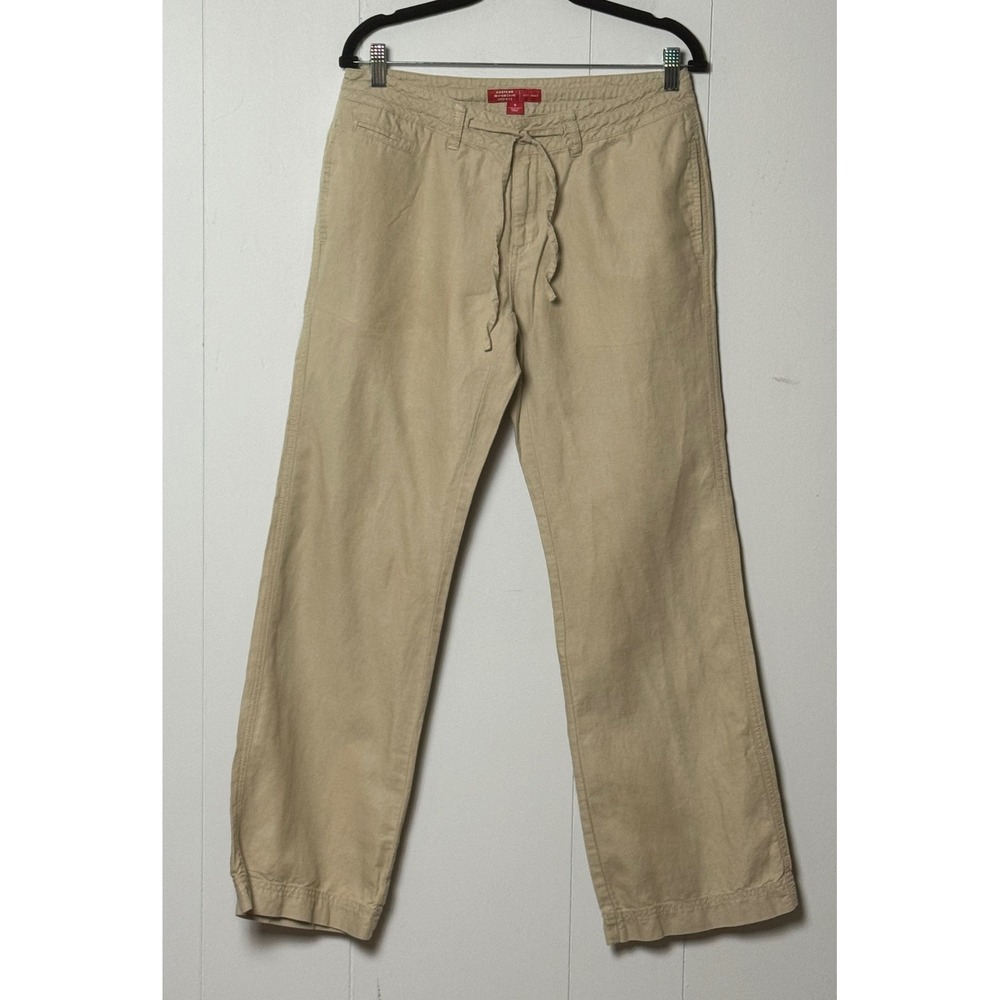 Eastern Mountain Sports EMS Women's Tan Linen Blend Drawstring Pants Size 6